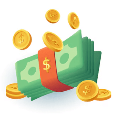 A cash symbol representing profitibility.